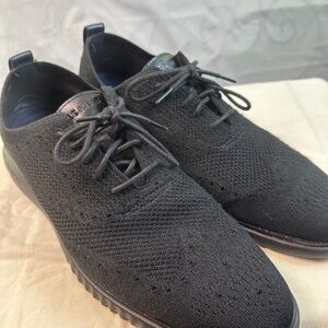 Cole Haan 2.ZERØGRAND Stitchlite Wingtip Oxfords black knit mens comfort shoes
